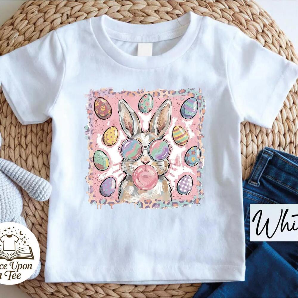 Happy Easter Bunny T-Shirt, Retro Comfort Easter , Floral Easter